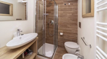 Private bathroom with shower box