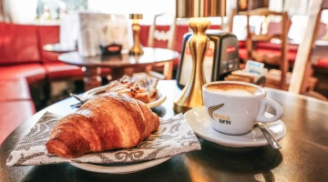 Brioches and coffee at the bar