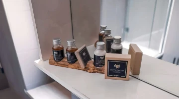 Private bathroom with complimentary toiletries