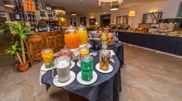Getränke am Frühstücksbuffet