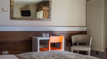 Zimmer mit TV und Schreibtisch