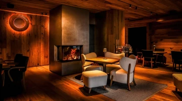 Common area with fireplace