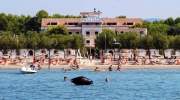 Hotel seen from the beach