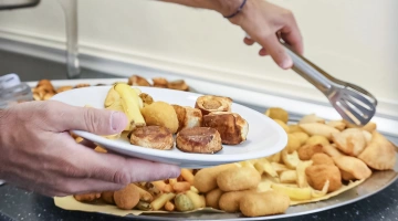 Savoury foods at the buffet