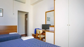 Room with TV and desk