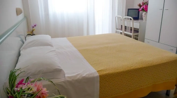 Zimmer mit TV und Schreibtisch