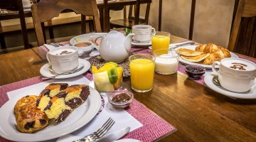 Sweet breakfast at the table