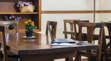 Tables in the breakfast room