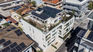 Luftaufnahme des Bauwerks