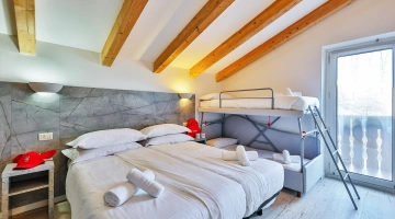Quadrupla con letto a castello e balcone