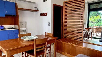 Apartment mit Küche und Wohnzimmer