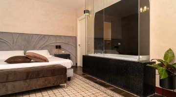 Chambre avec baignoire ouverte