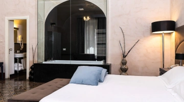 Chambre double avec baignoire balnéo