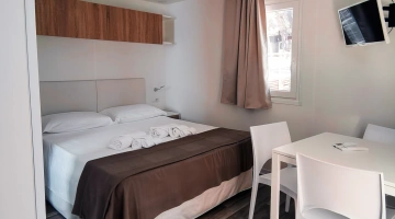 Camera matrimoniale con salottino e TV in Suite