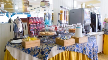 Detail of the breakfast buffet