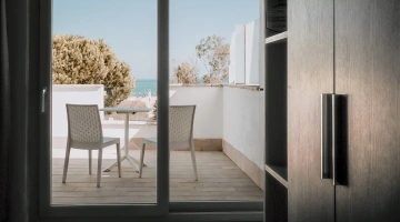 Furnished balcony of a room