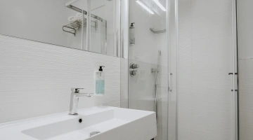 Bathroom with shower box