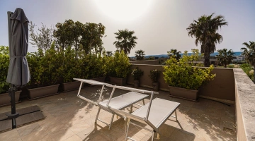 Private terrace with sun loungers