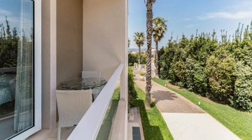 Balcony overlooking the garden