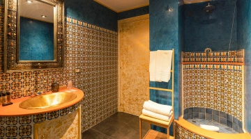 Bathroom with designer furnishings