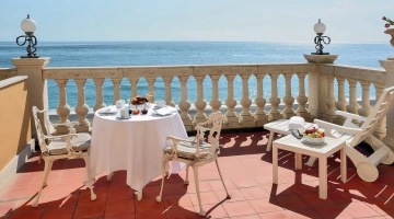 Private furnished balcony with sea view