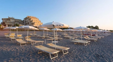 Equipped beach owned by the property