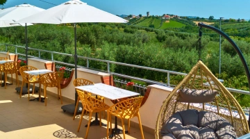 Terrazza con vista sulle campagne