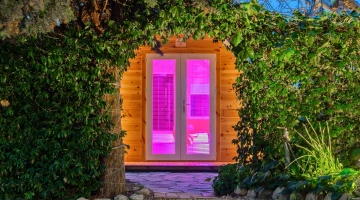 Accesso in camere glamping dal giardino