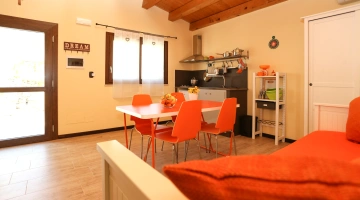 Salon avec cuisine équipée
