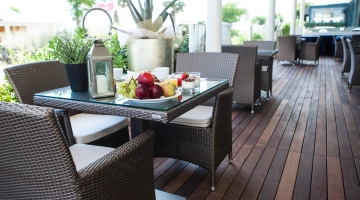 La prima colazione servita sulla nostra veranda