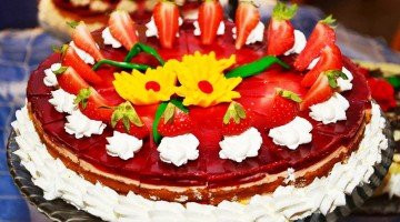 Cake prepared by our award-winning pastry chef