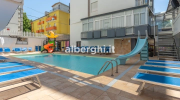 Heated swimming pool with children's games
