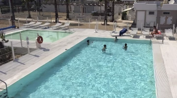 Swimming pool on the beach