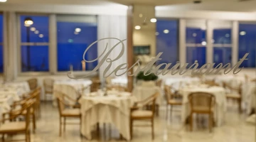 Restaurant room overlooking the sea