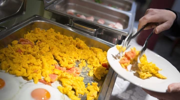 Breakfast at the grand buffet with savory specialties, but not only