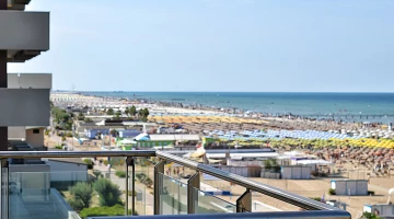 The terrace of the apartments, overlooking the sea