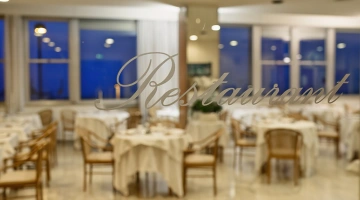 Restaurant room overlooking the sea