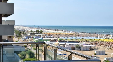 The terrace of the apartments, overlooking the sea