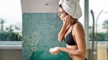 The ice waterfall in the spa